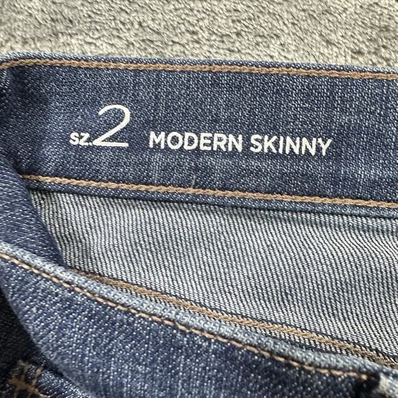Ann Taylor Loft Outlet Modern Skinny Jeans Womens 2 Blue Dark Denim‎ Stretch - Picture 5 of 13